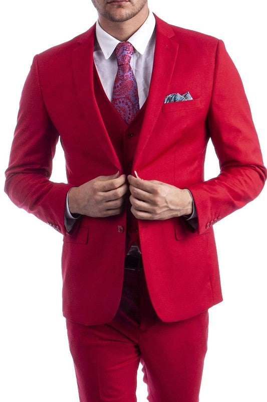 Men's Slim-Fit 3PC Strectch Suit