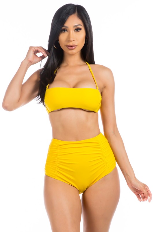 HIGH WAISTED TWO PIECE SWIMSUIT