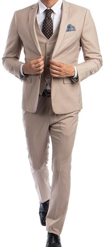 Men's Slim-Fit 3PC Strectch Suit