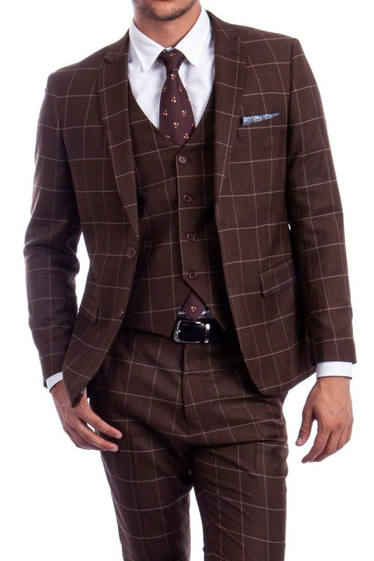 Men's Slim-Fit 3PC Suit - Short