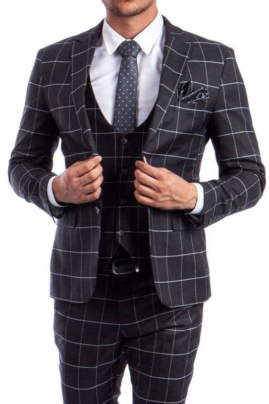 Men's Slim-Fit 3PC Suit - Short