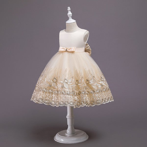 Girls Big Back Bow Party Dress