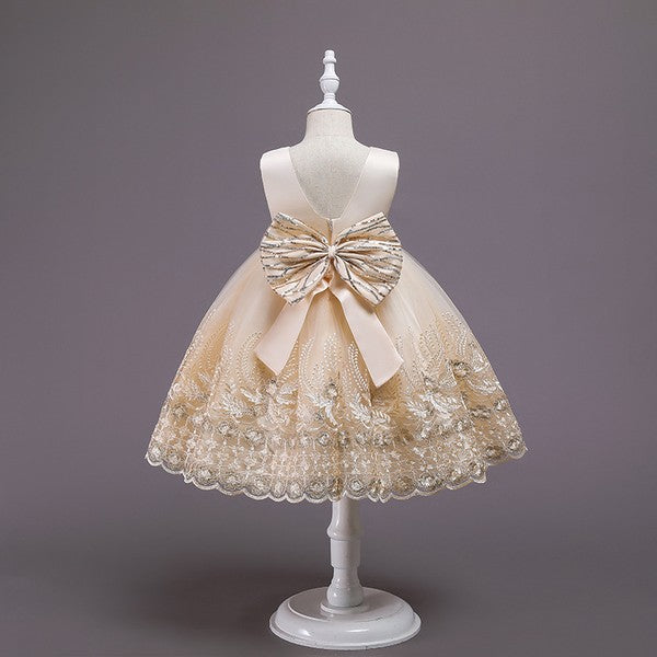 Girls Big Back Bow Party Dress