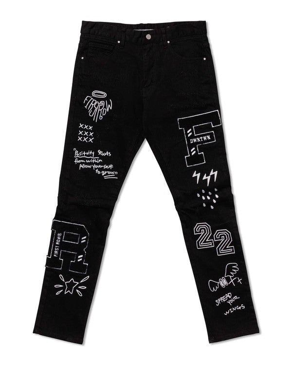 Multi Patch Slim Jeans