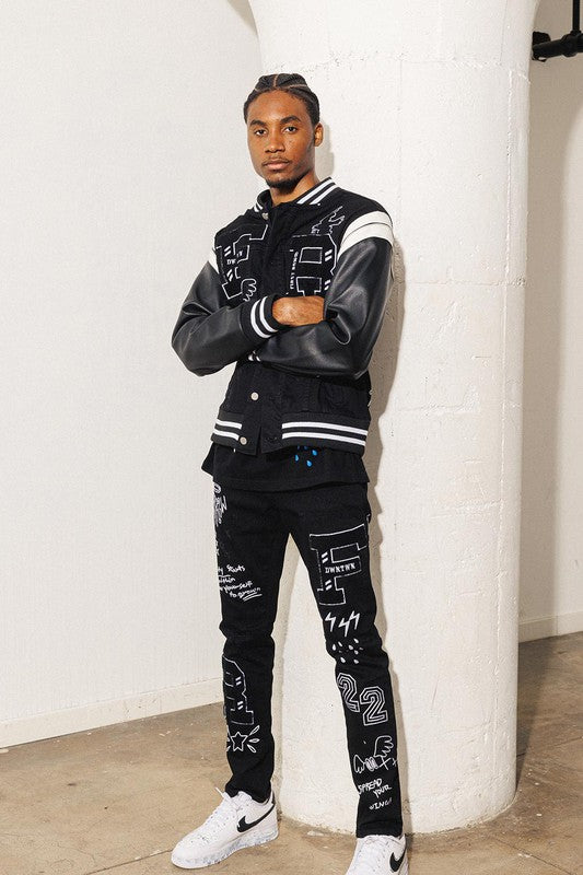 Multi Patch Slim Jeans