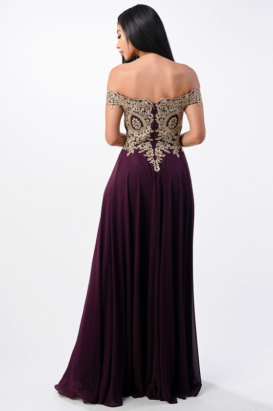 Plus Size Chiffon Gown