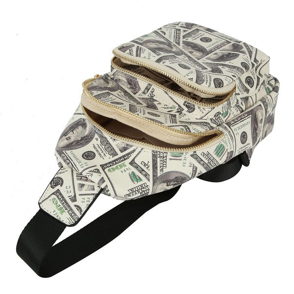 Lucky 100 Dollar Bills C-Notes Sling Backpack