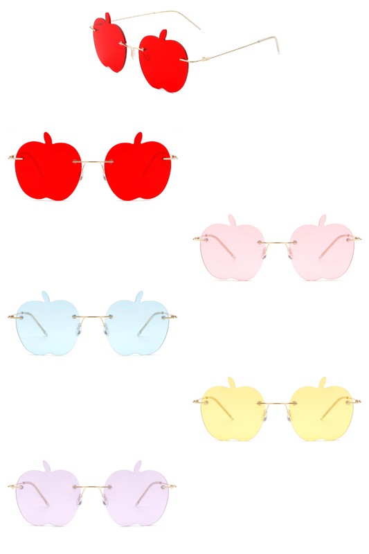 Rimless Apple Shape Frameless Tinted Sunglasses