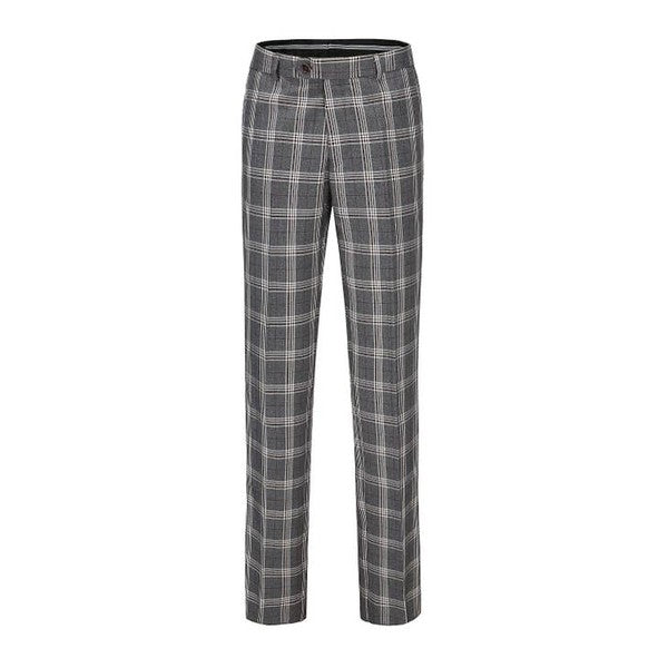 Men's Slim-Fit 3PC Check Plaid Suit - Tall