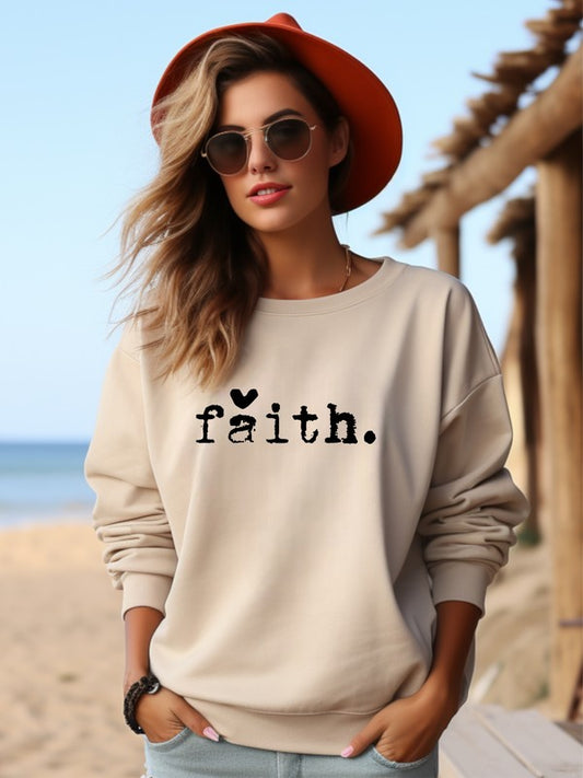 Faith Heart Cozy Graphic Sweatshirt