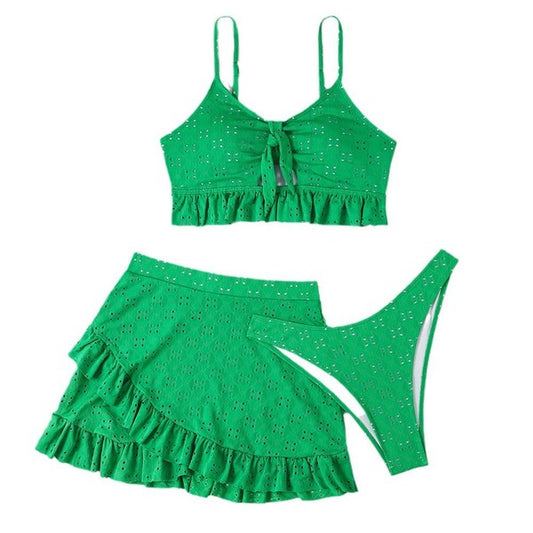 3. Three piece swimsuit and cover up set