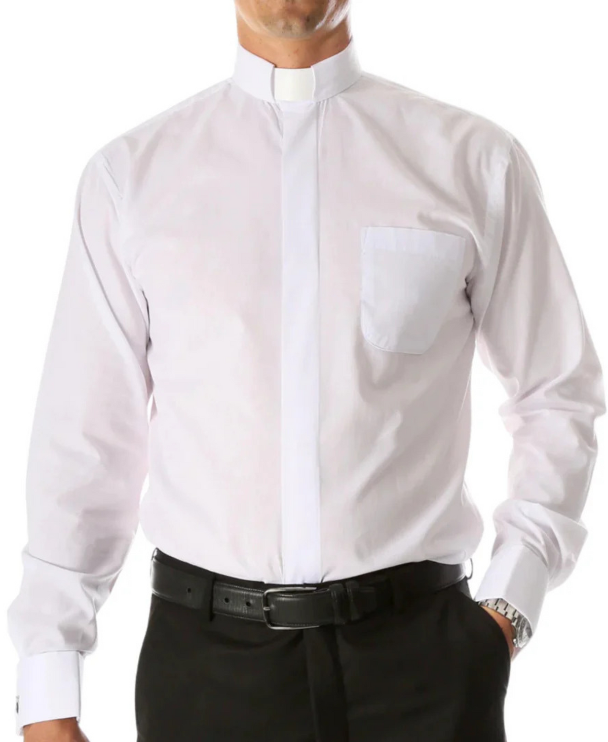 Men's Clergy Shirt with Tab Collar