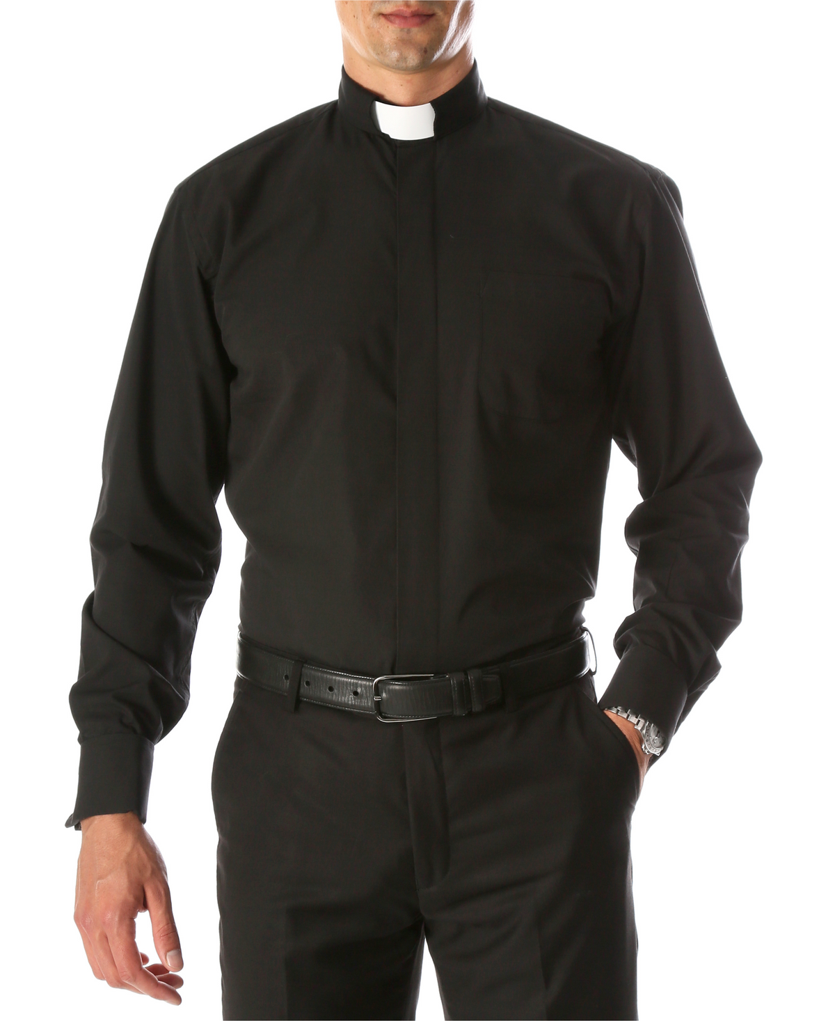 Men's Clergy Shirt with Tab Collar