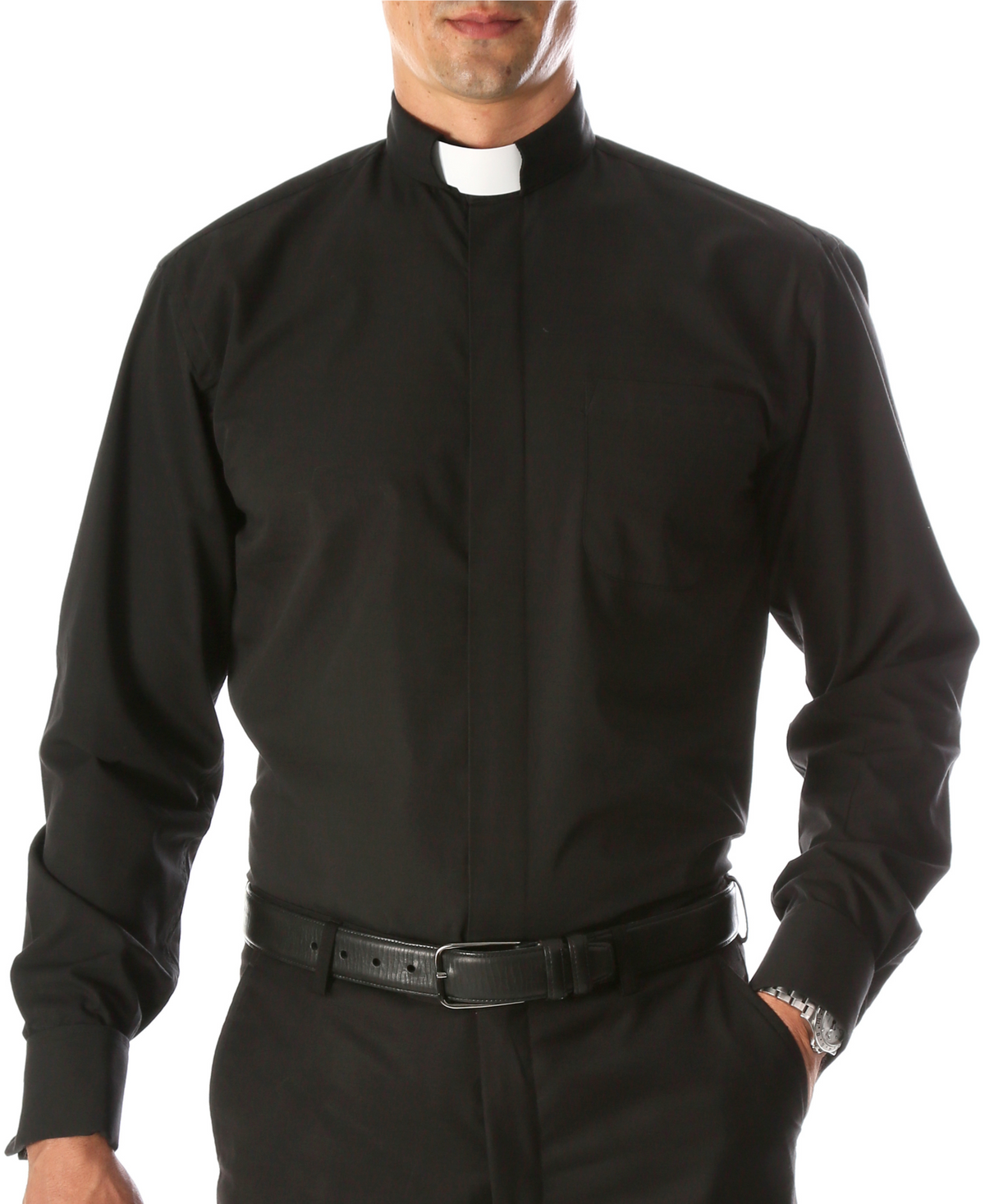 Men's Clergy Shirt with Tab Collar