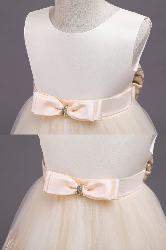 Girls Big Back Bow Party Dress