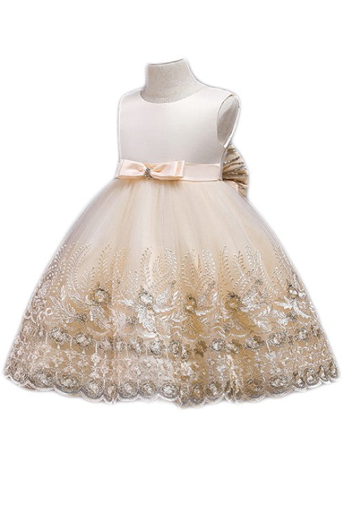 Girls Big Back Bow Party Dress